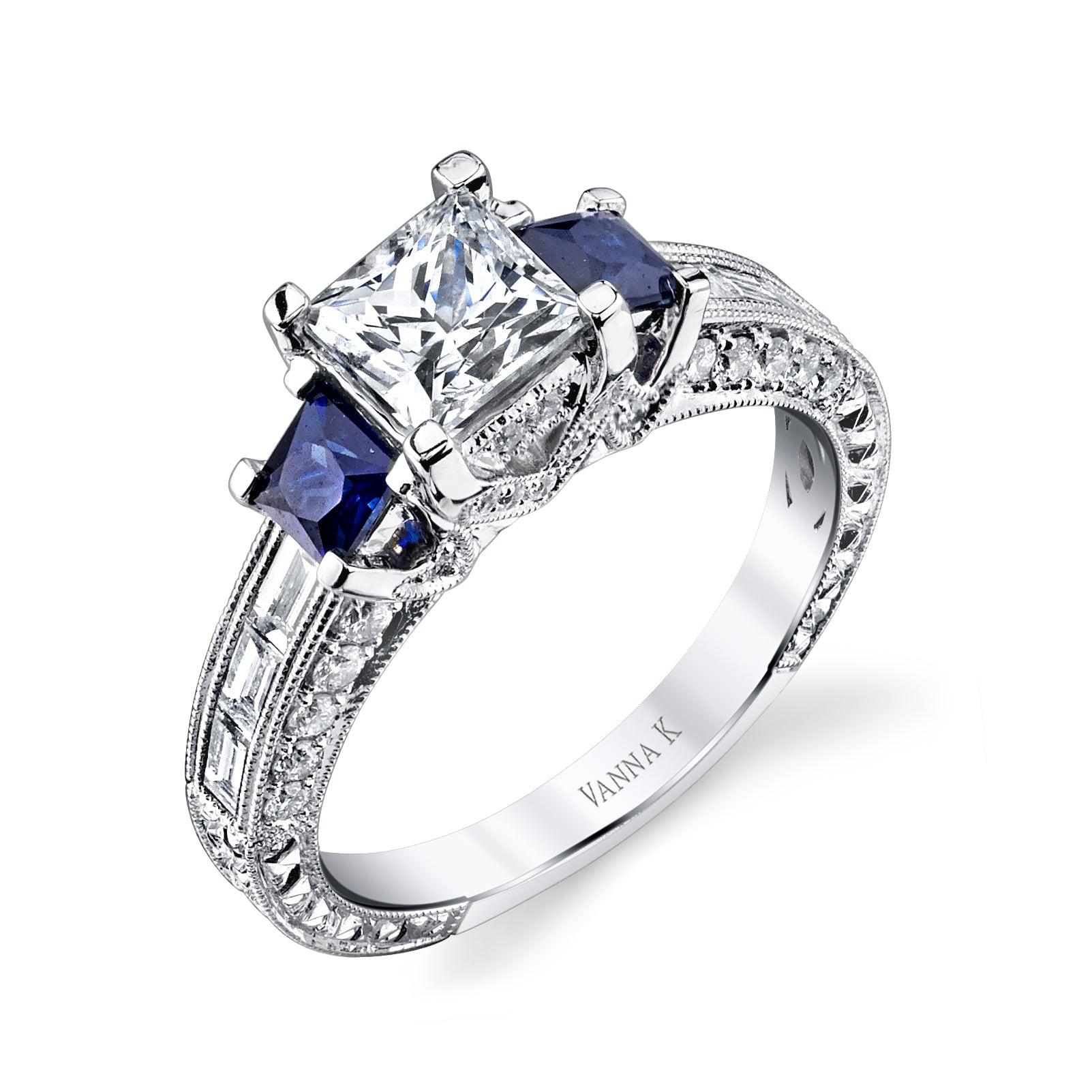 Mosaic Lab Grown Cushion Cut Diamond Sapphire & Garnet Engagement Ring –  ARTEMER